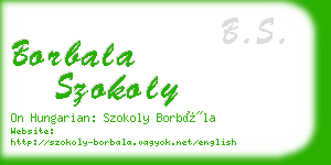 borbala szokoly business card